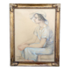 Portrait de jeune femme, pastel, Art Déco, par M.Ducoin, France, 1934