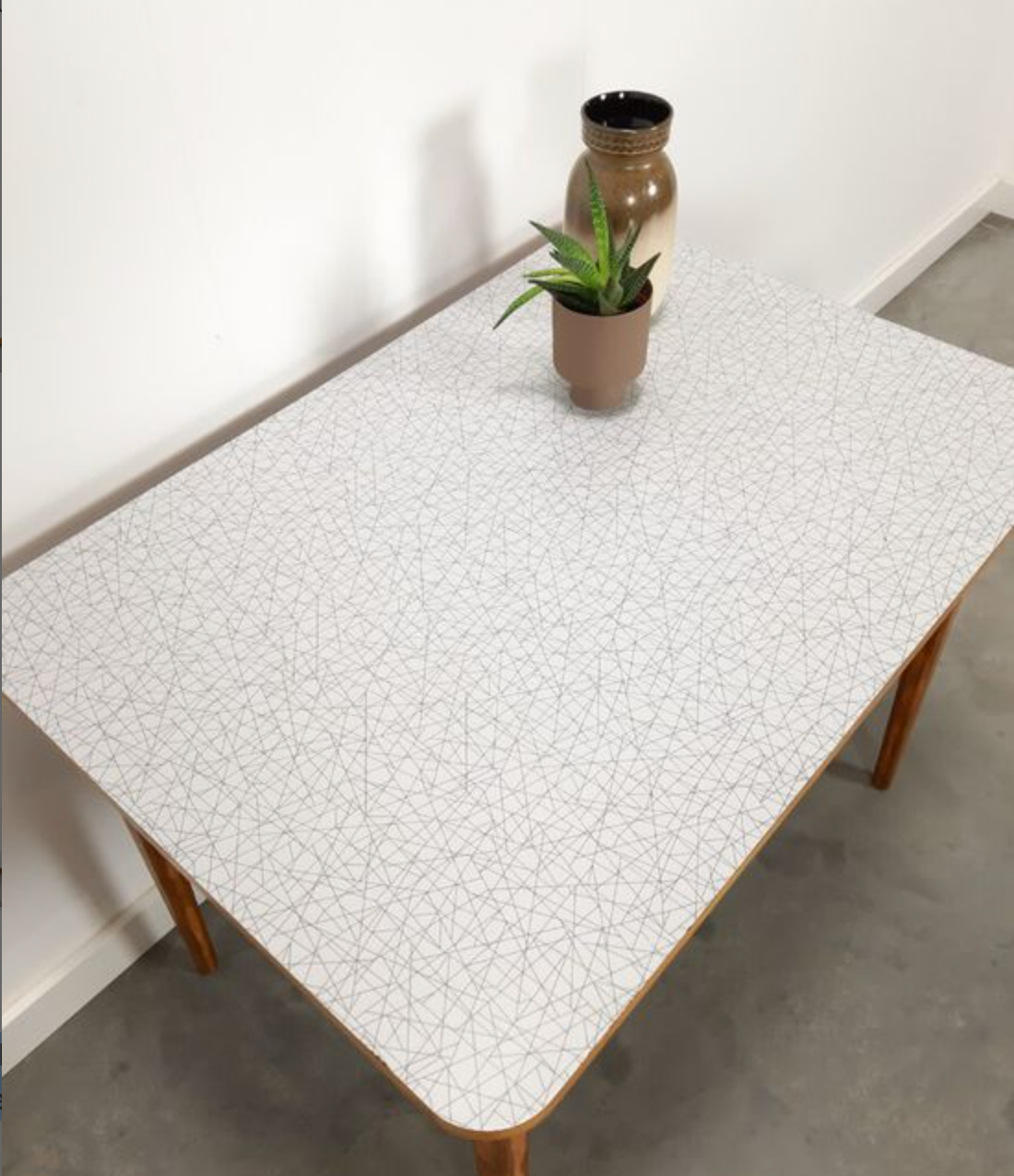 Vintage wooden dining table with formica top