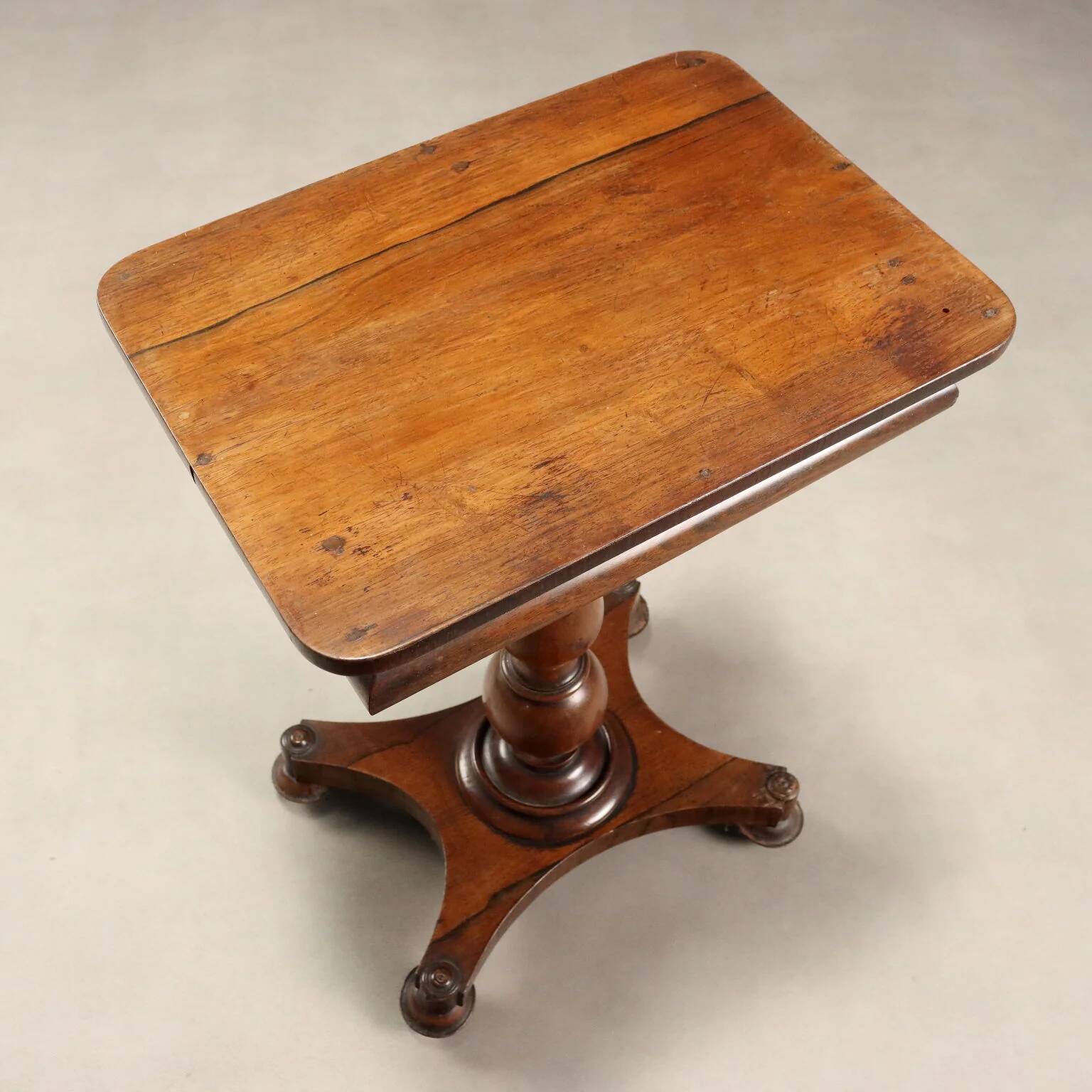 Small antique wooden table with drawer, Italy, 19th century.