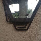Art deco mirror, haze and wrought iron