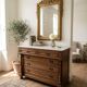 Commode with a white marble top