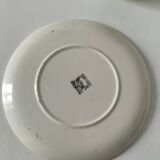 Two sugar bowls and a textured plate in turquoise and green Salins earthenware.