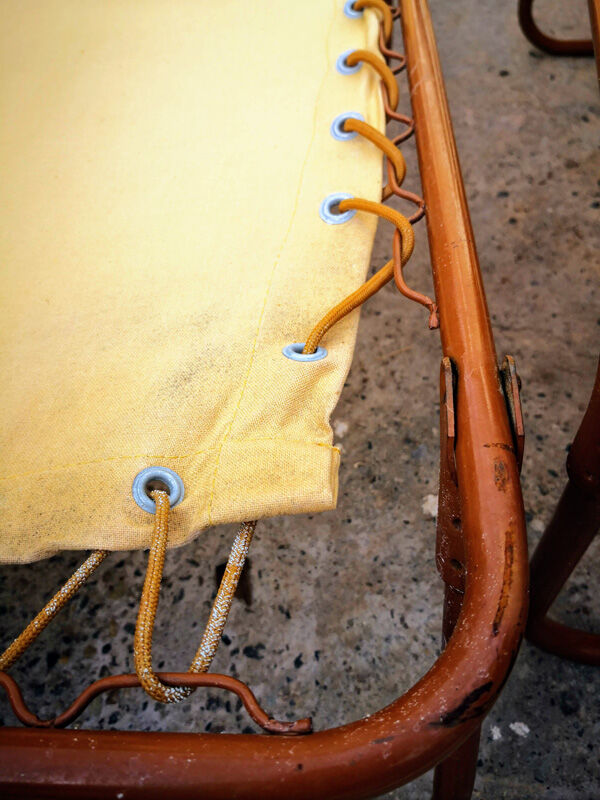 Pair of vintage camp beds