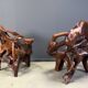 Large olive tree root chair set, 1960s