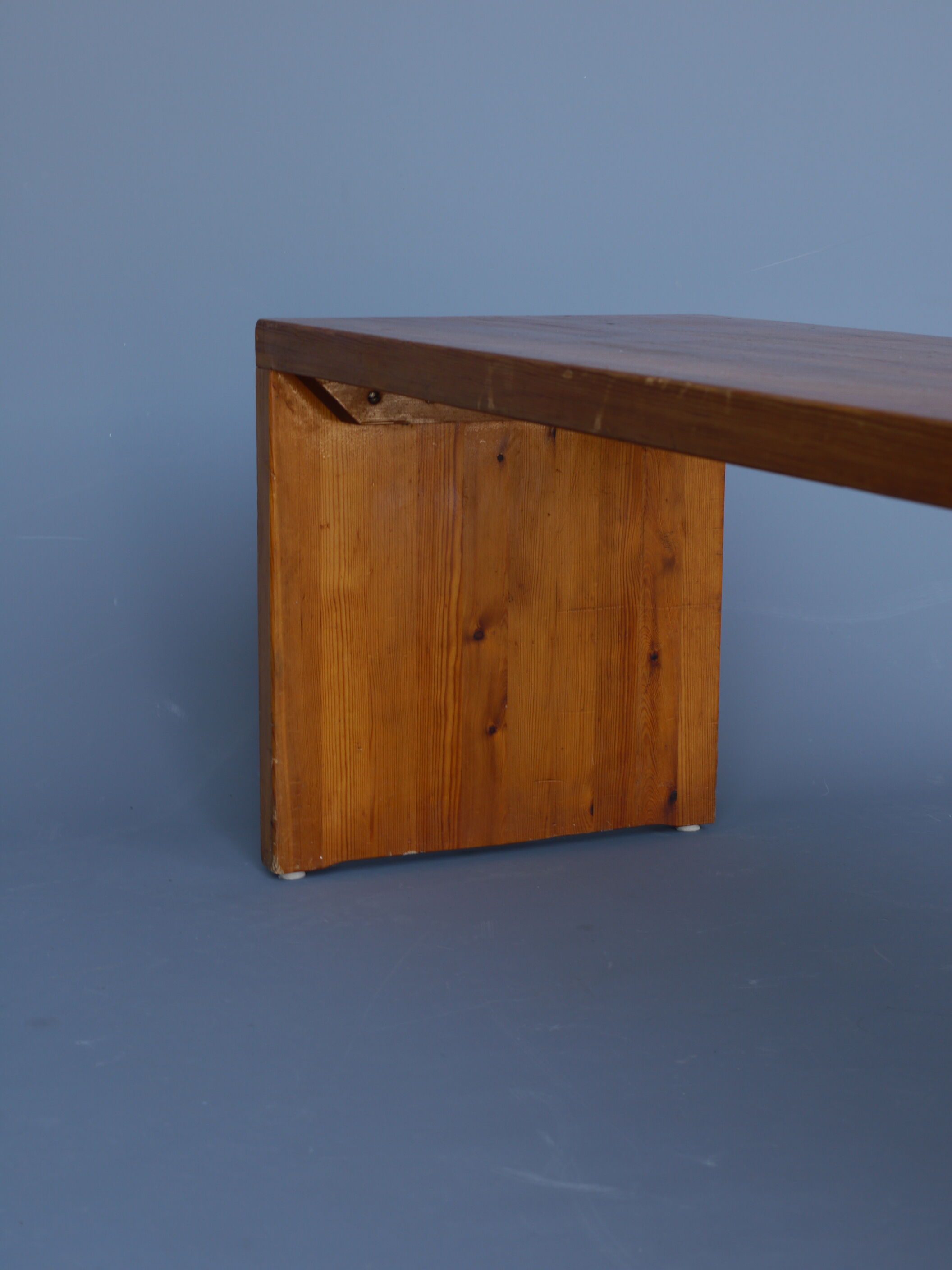 Vintage Scandinavian long pine bench. 1960s