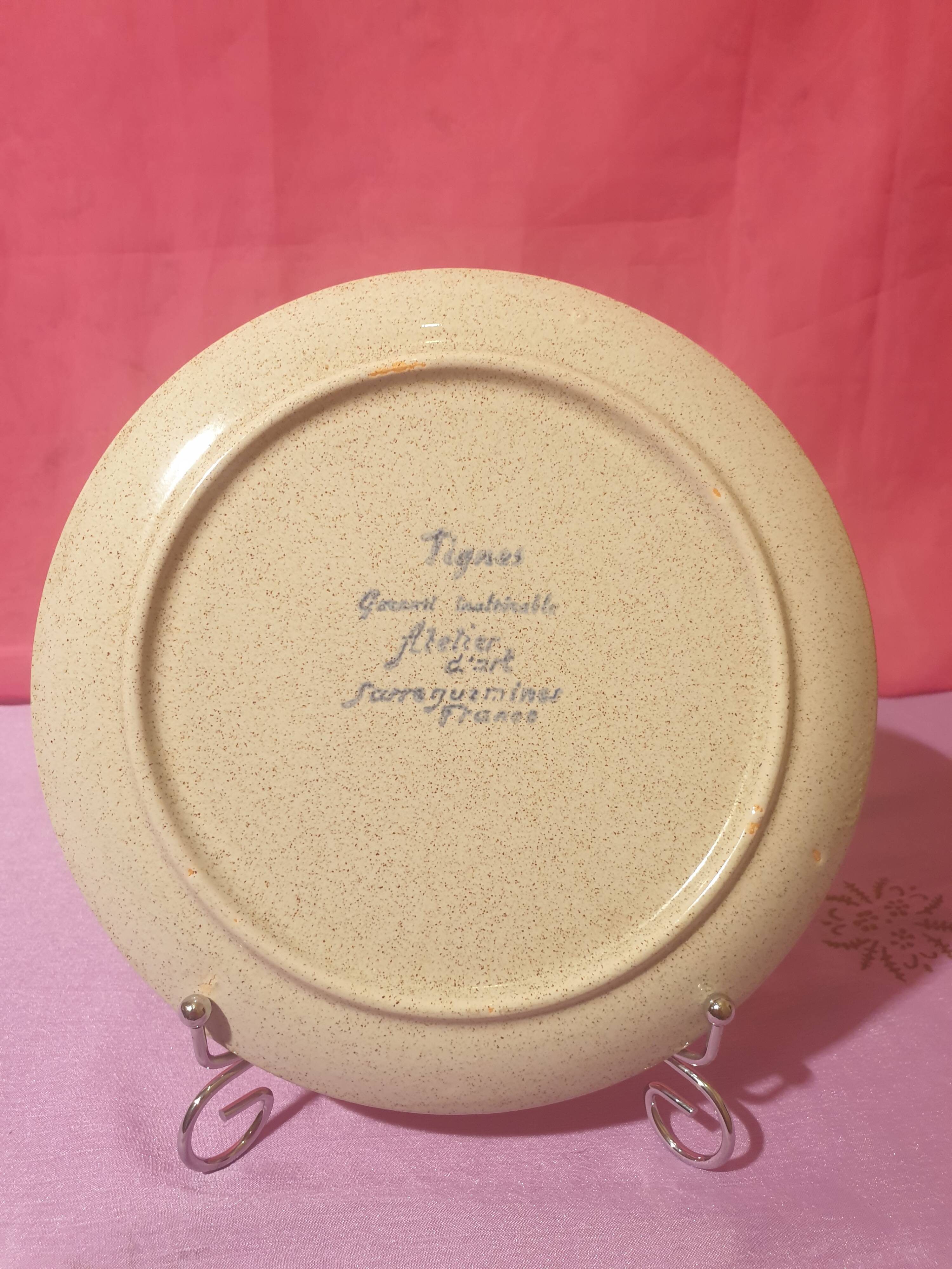 9 dessert plates Tignes Atelier d art Sarreguemines