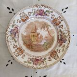 Plat de service ou assiette creuse en faïence de Longwy ," Cyprus"