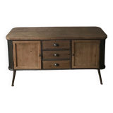 Industrial wood and metal sideboard