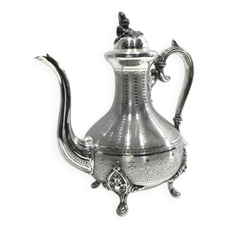 Silver metal teapot