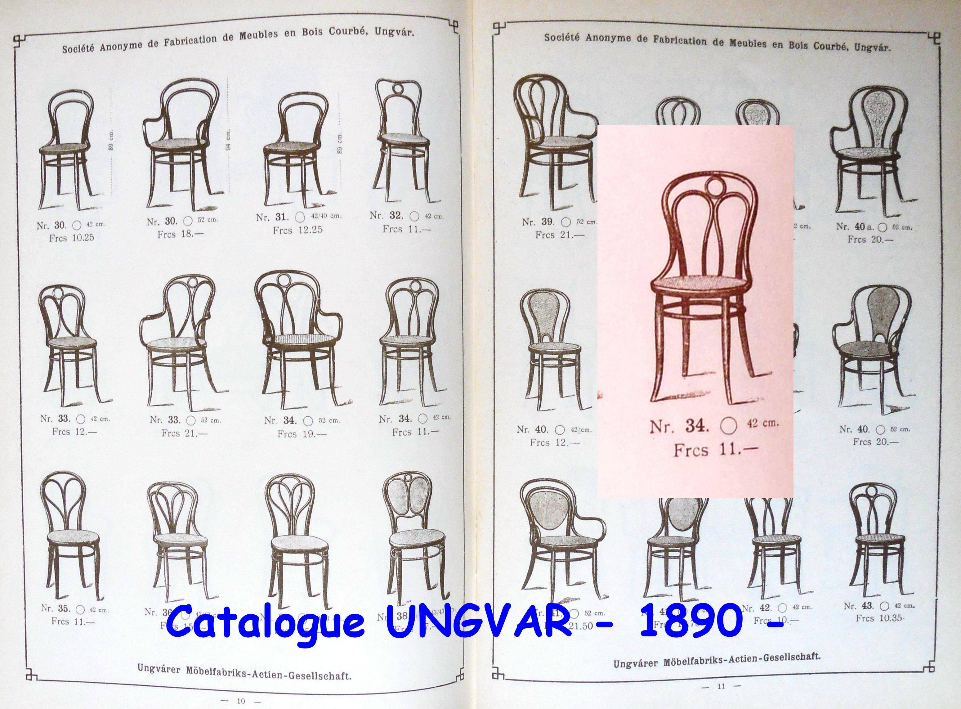 Chaise bistro UNGVAR N°34 no Thonet, bentwood