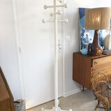 Vintage coat rack in white wood, 1970