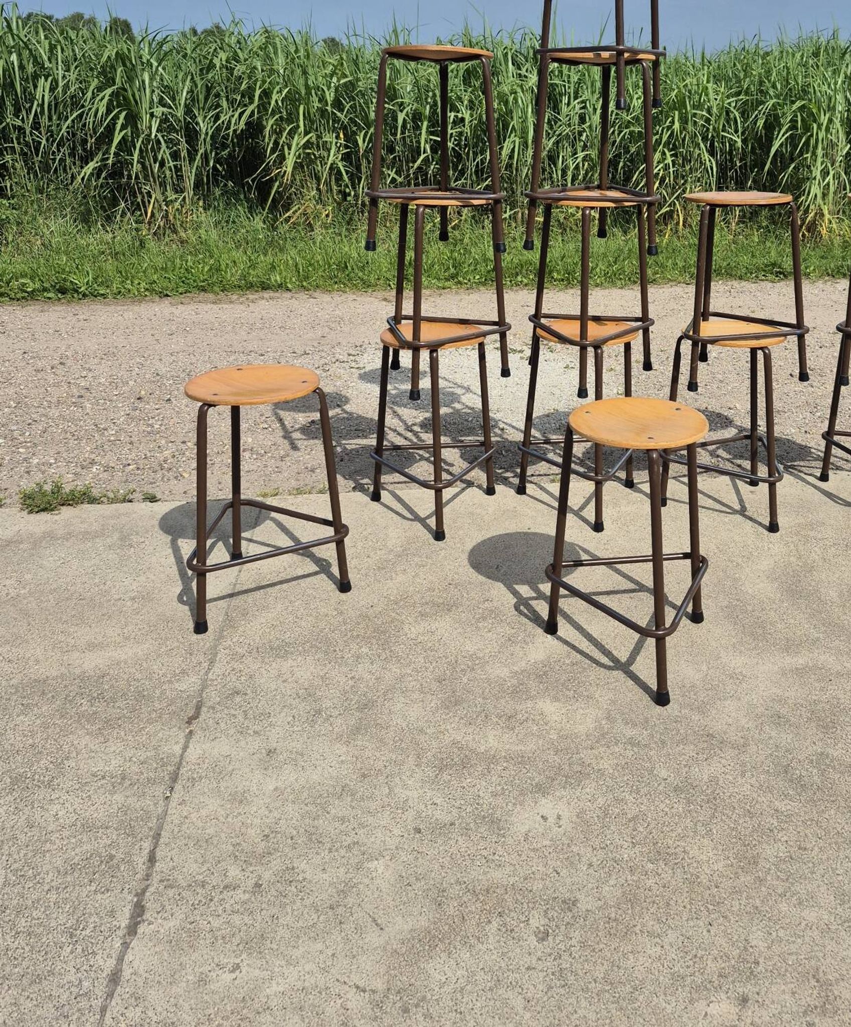 Vintage 56 cm tripod school stool 1970s 1980s (more on stock)