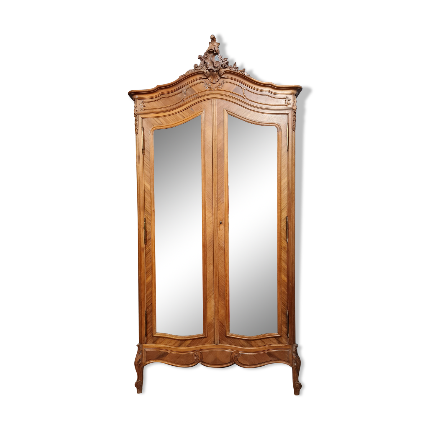 Cabinet louis XV rockery in walnut marquetry around 1850-1880