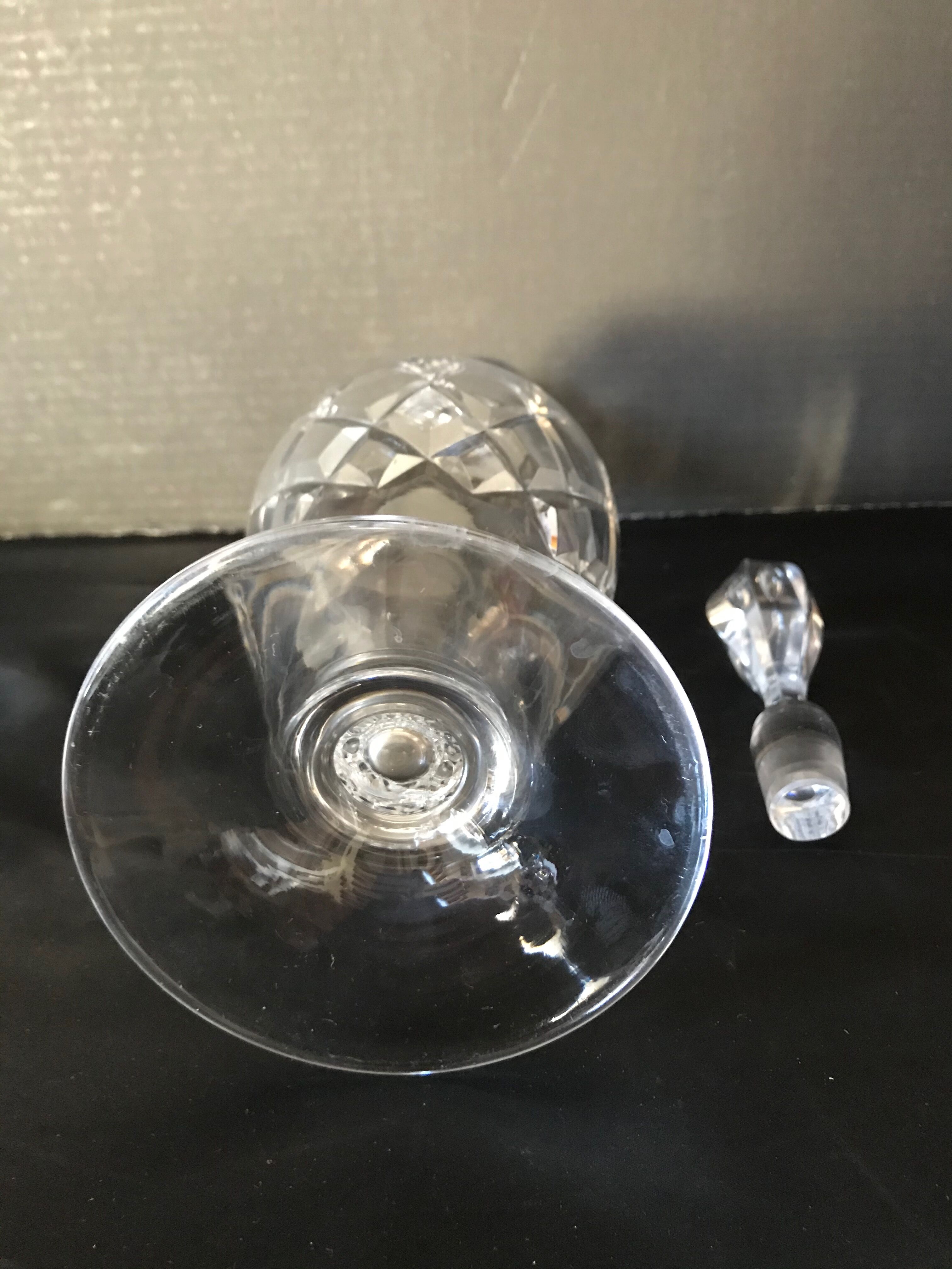 Crystal carafe cut on foot