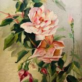 Screen has three Louis XV style panels in patinated wood XX century