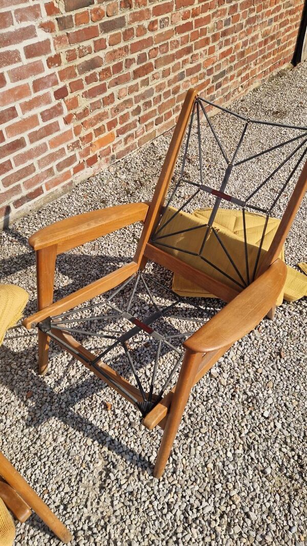 Paire de chauffeuses design Free Span années 60's