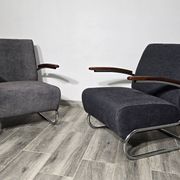 Bauhaus Chrome Armchairs S411 by Willem Hendrik Gispen for Mücke Melder