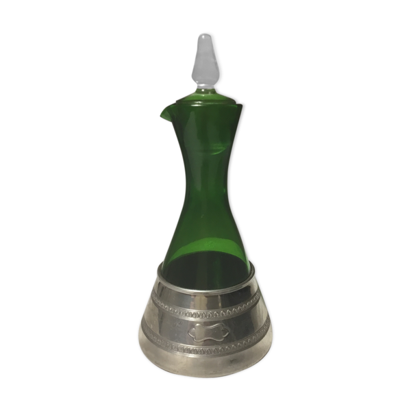 Carafe à liqueur verre et argent