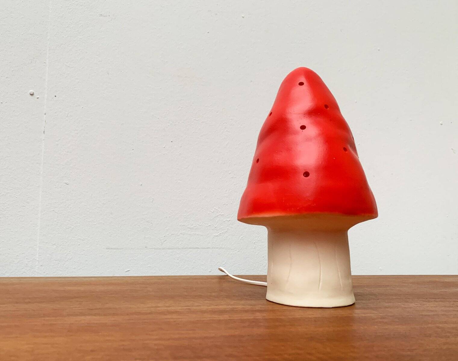 Postmodern plastic mushroom table lamp by Heico.