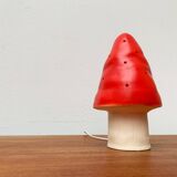 Postmodern plastic mushroom table lamp by Heico.