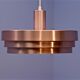 Danish hanging lamp in pink copper, 1970