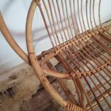 Fauteuil en rotin vintage