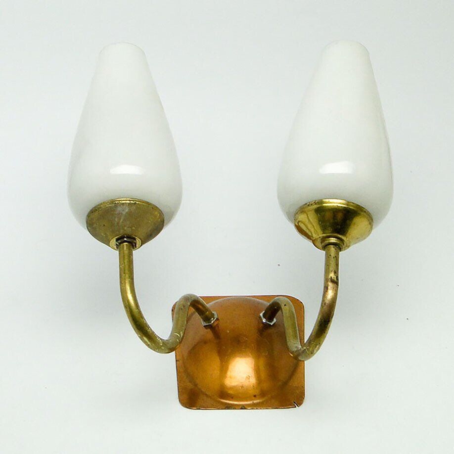 Vintage 2-armed wall lamp in brass, 1970s