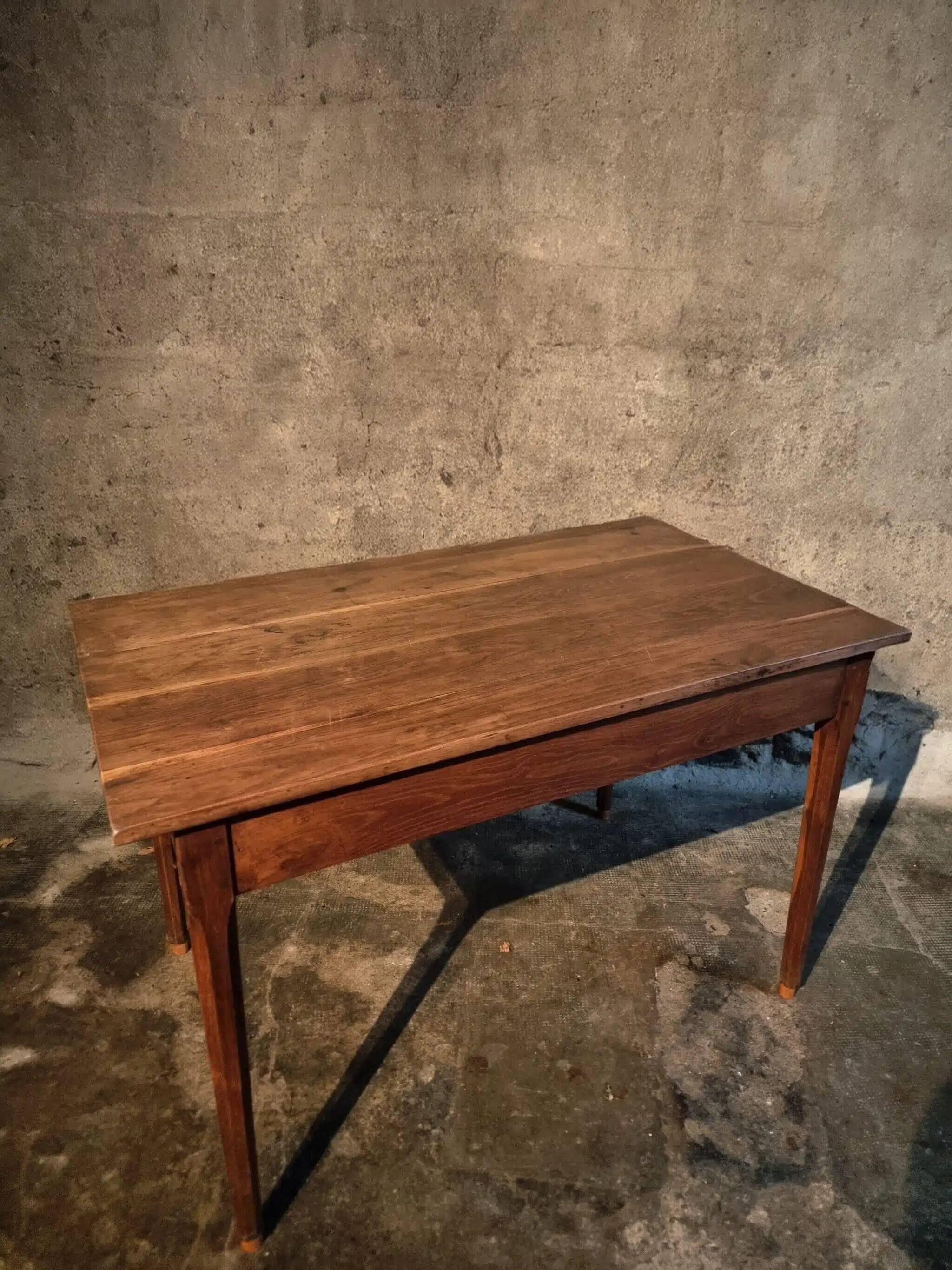 Antique French oak table, 19th century.