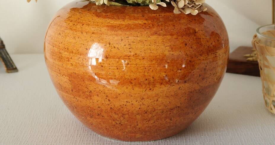 Hubert Olivier 20th century ceramic ball vase