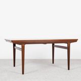 Midcentury rectangular extendable dining table in teak by Johannes Andersen for Uldum 1960s