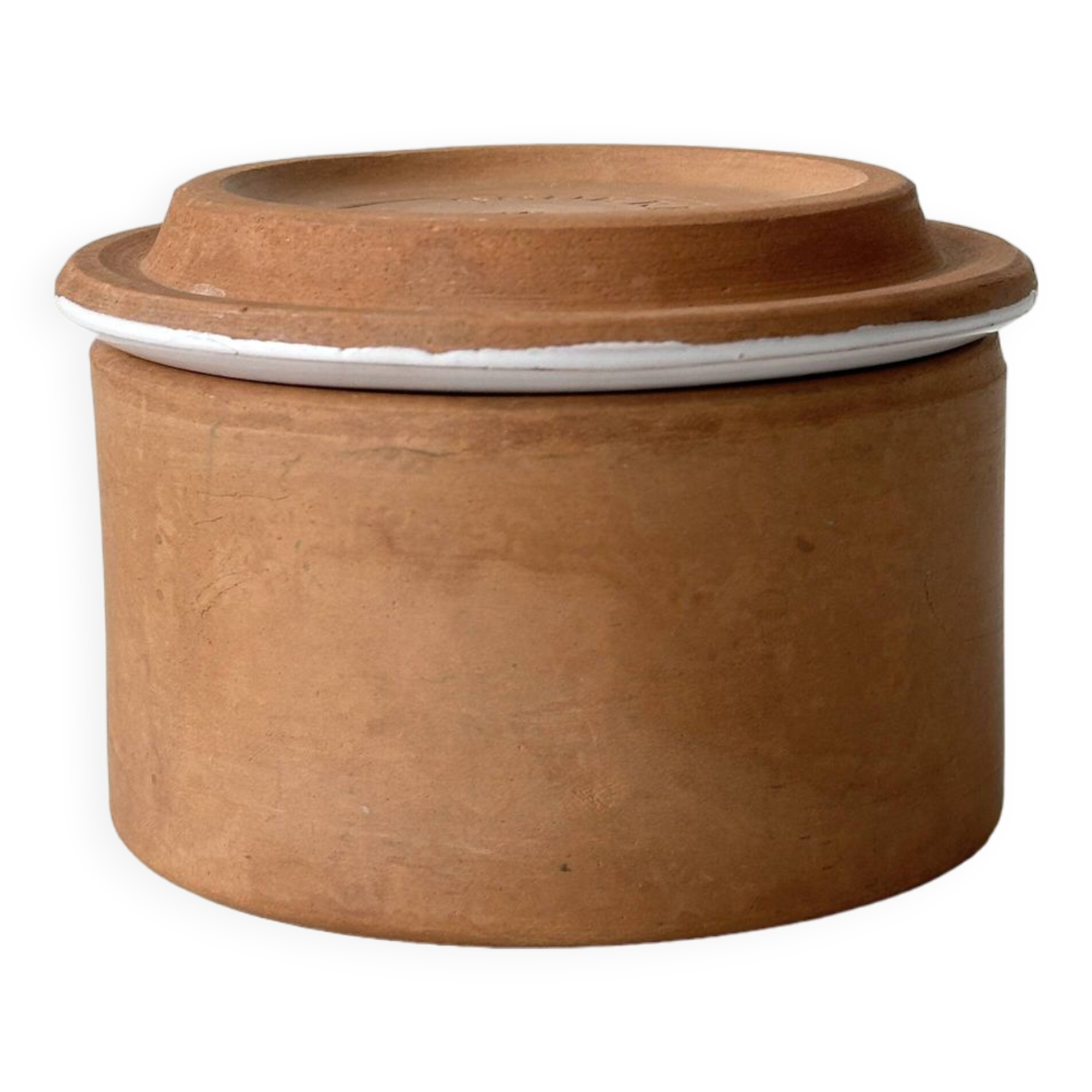Terracotta ceramic butter dish