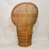 Braided rattan peacock chair