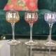 7 vintage iridescent foot glasses