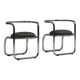Set of 2 chrome side chairs, 1970s Italy.