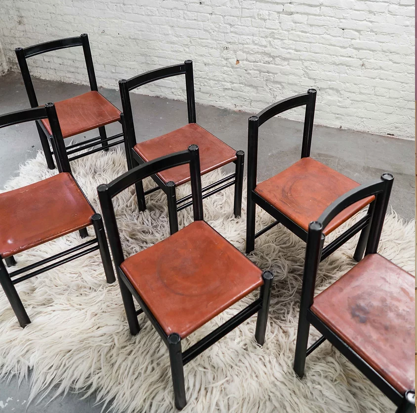 Set of 6 ibisco dining chairs (Italy)