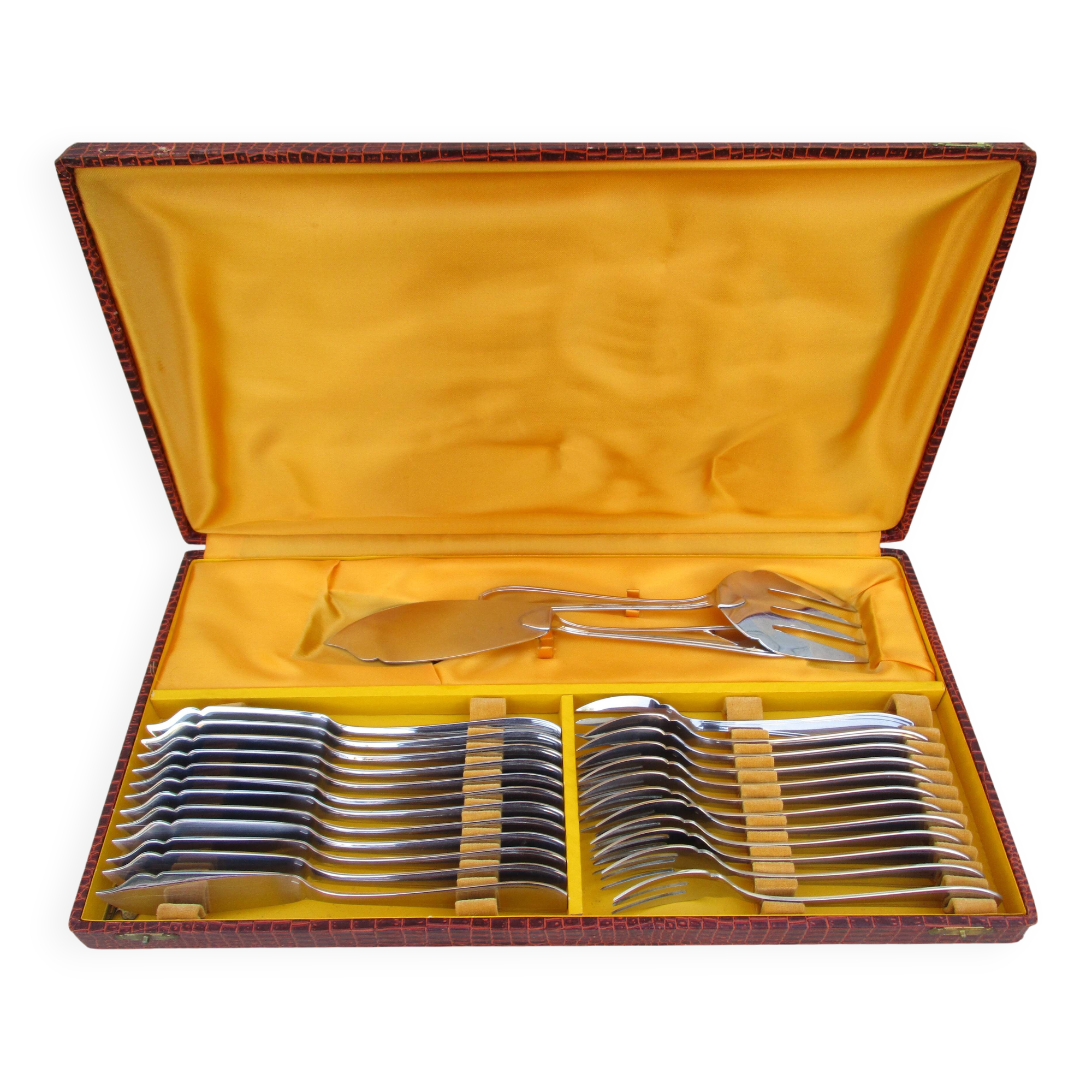 Fish cutlery box, stainless steel.