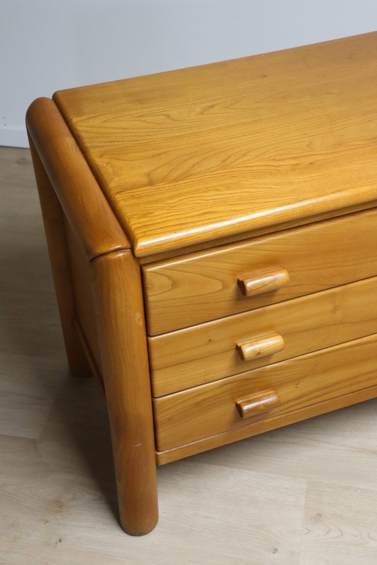 Commode vintage en orme massif, 1970