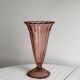 Vintage style translucent pink thick glass vase