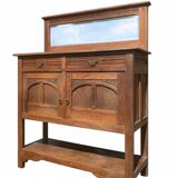 Antique solid wood sideboard with mirror — Art Nouveau style