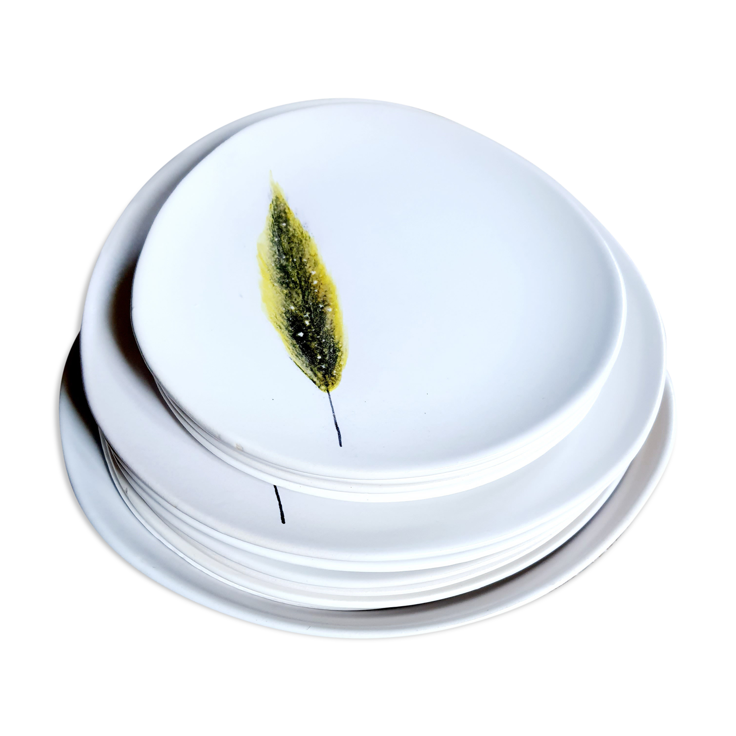 Service plates Feather NIDERVILLER vintage