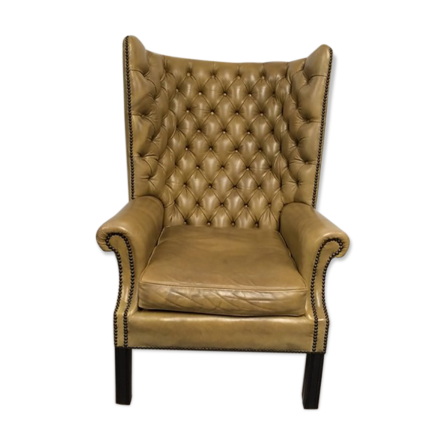 Armchair shepherdess chesterfield olive green