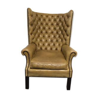 Armchair shepherdess chesterfield olive green