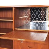 Danish Highboard with Tambour Doors, 1960s