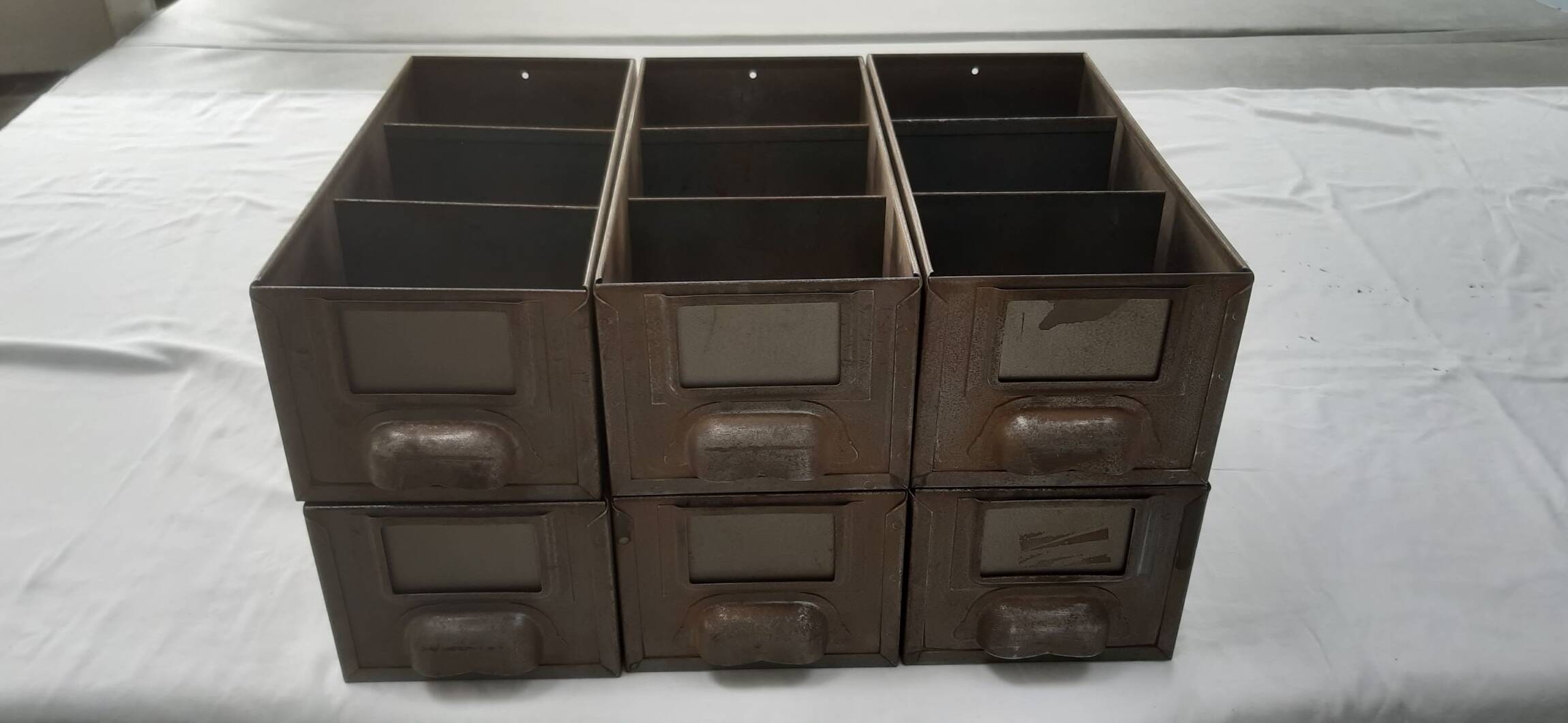 set of 6 industrial drawer lockers