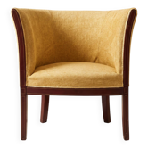 Art Deco gondola armchair in mahogany and marquetry – 1930s