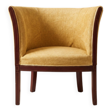 Fauteuil gondole Art Déco acajou et marqueterie – Années 30