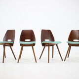 1960s set of four frantisek jirak dining chairs, czechoslovakia