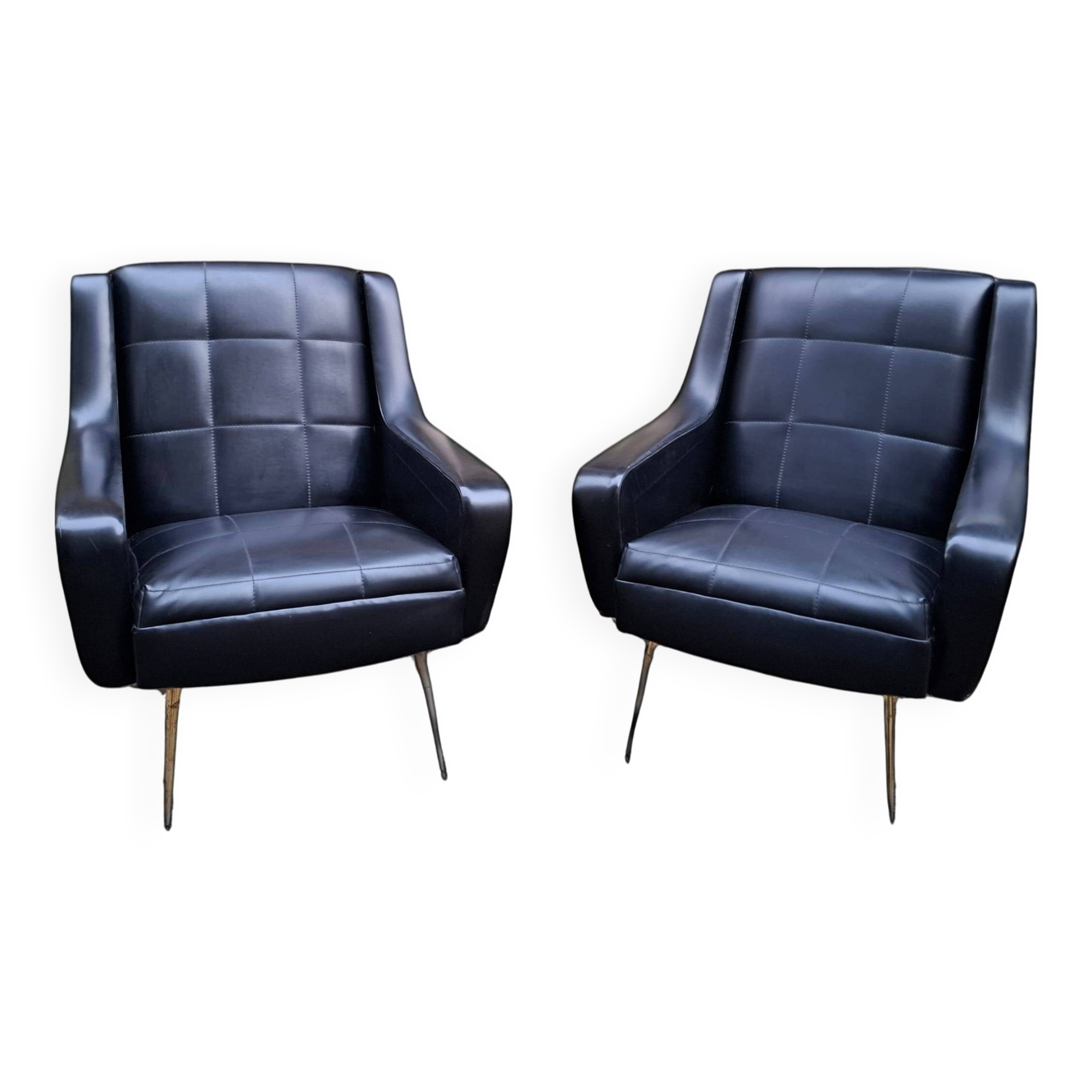 Set of 2 black Erton armchairs