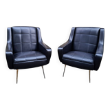 Set of 2 black Erton armchairs