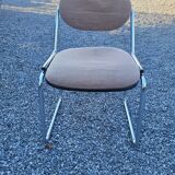 Vintage office chair with chrome base and fabric top